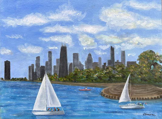Patricia Browne – Sailboats at Belmont Harbor