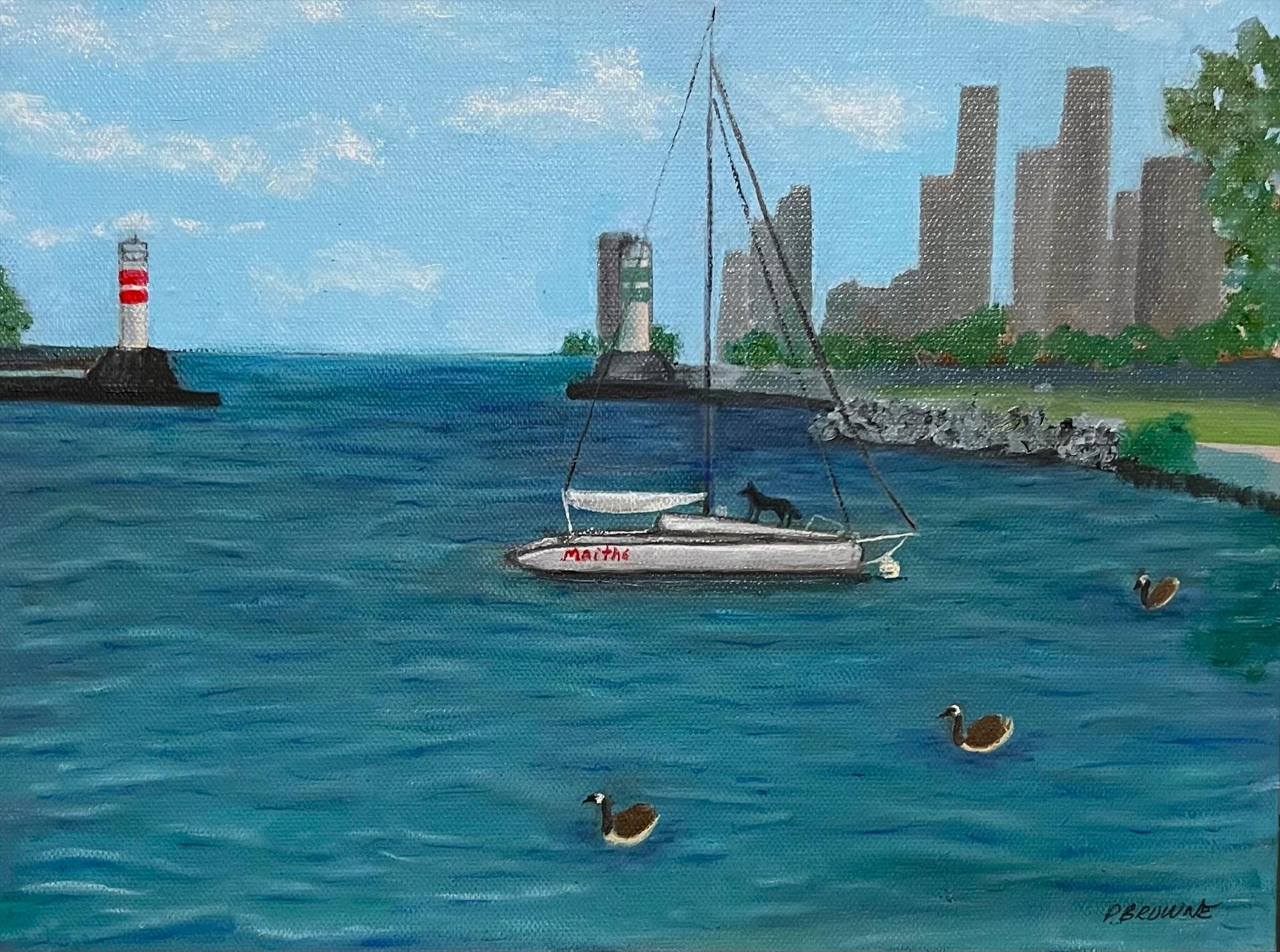Patricia Browne – Montrose Harbor with Geese