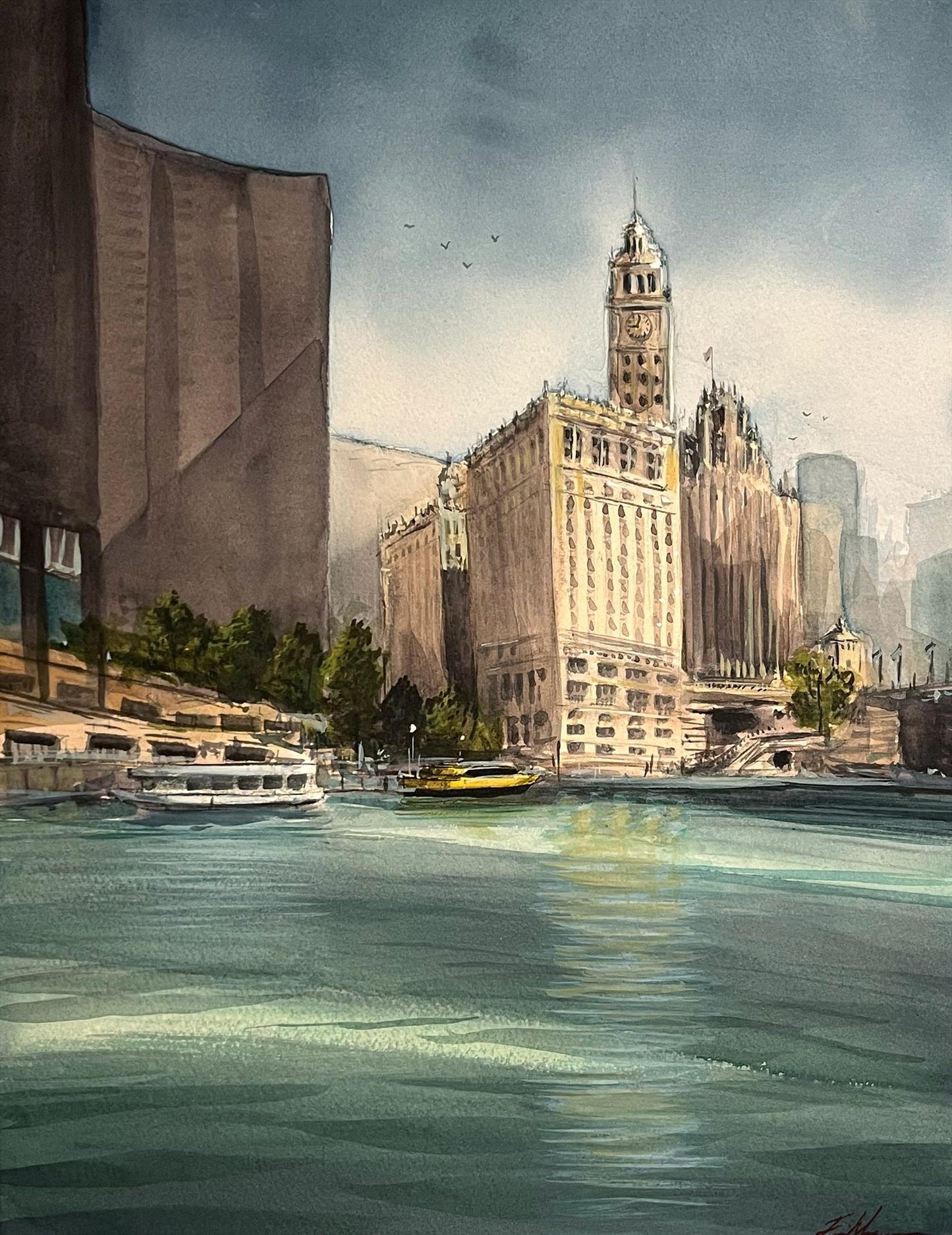 Eric Mogensen – Bin #1: Riverview Walk View of Wrigley Building