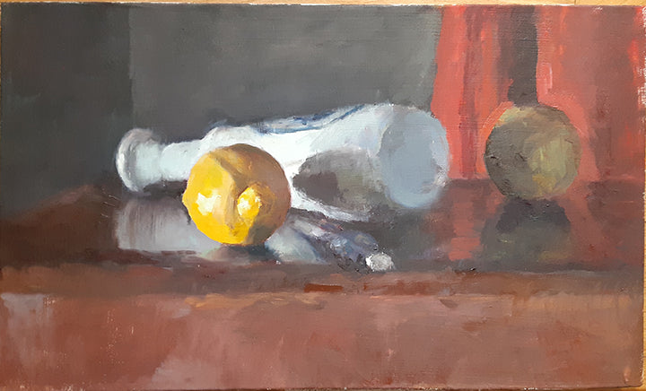 Melanie Gerules - Blue Vase with Lemon