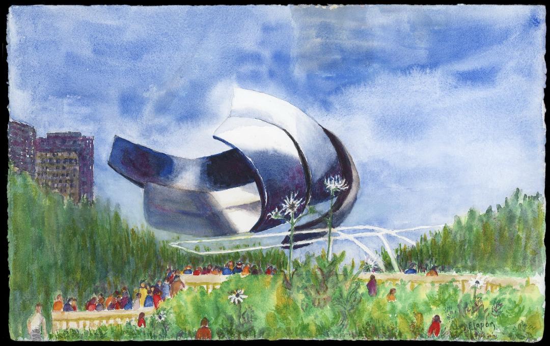 Jan Flapan - Millennium Park: Pavilion & Flowers